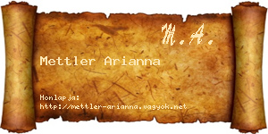Mettler Arianna névjegykártya